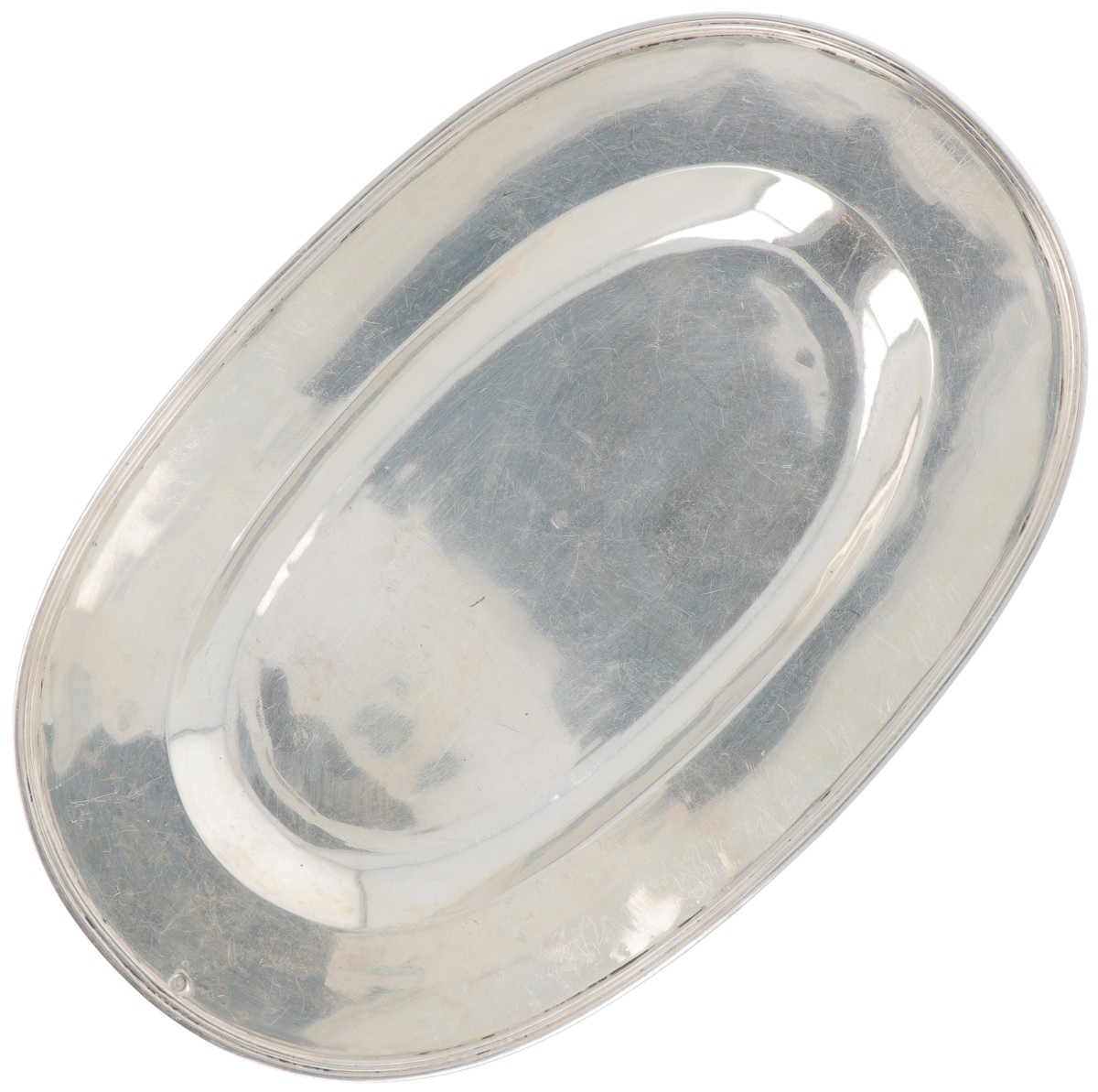 Ovale schaal zilver.