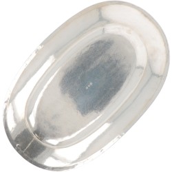 Ovale schaal zilver.