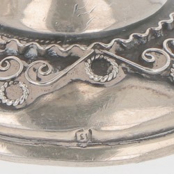 (2) delige set judaïca kandelaren zilver.