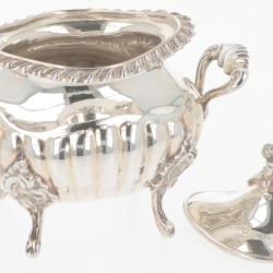 (3) delig theeservies zilver.