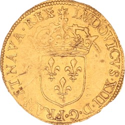 France. Louis XIII. 1 Écu d'Or. 1635 A.