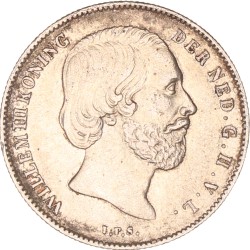 ½ Gulden. Willem III. 1862. Prachtig -.