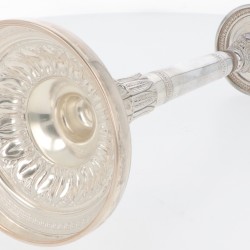 (2) delig set tafelkandelaren zilver.