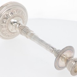 (2) delig set tafelkandelaren zilver.