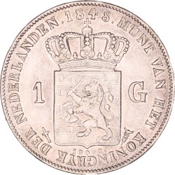 1 Gulden. Willem II. 1848. Prachtig -.