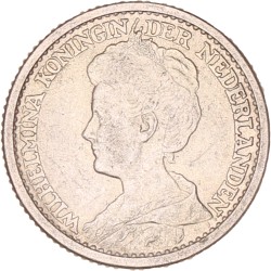 25 Cent. Wilhelmina. 1913. Zeer Fraai / Prachtig.
