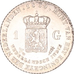 1 Gulden. Willem I. 1839. Prachtig +.