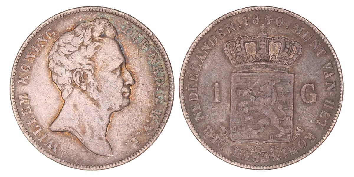 1 Gulden. Willem I. 1840. Fraai +.