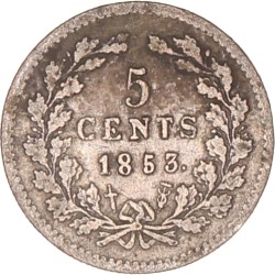 5 Cent. Willem III. 1853. Fraai / Zeer Fraai.