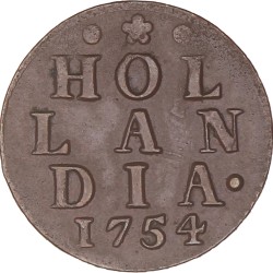 1 Duit. 1754. Zeer Fraai / Prachtig.