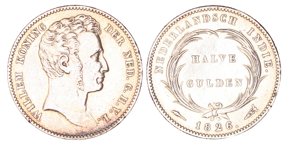 Halve Gulden. Willem I. 1826. Zeer Fraai / Prachtig.