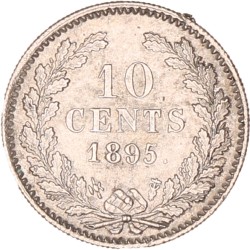10 Cent. Wilhelmina. 1895. Zeer Fraai / Prachtig.