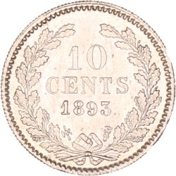 10 Cent. Wilhelmina. 1893. UNC -.
