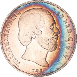 ½ Gulden. Willem III. 1863. Zeer Fraai / Prachtig.