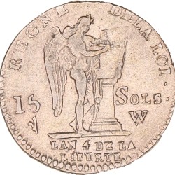 France. Louis XVI. 15 Sols. 1792 W.