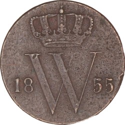 ½ Cent. Willem I. 1855. Zeer Fraai.