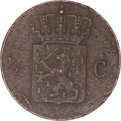½ Cent. Willem I. 1855. Zeer Fraai.