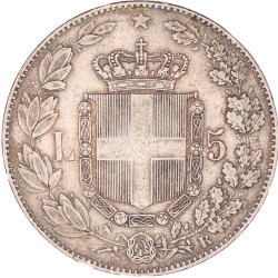 Italy. Kingdom. Umberto I. 5 Lire. 1879 R.