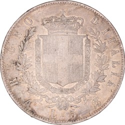 Italy. Kingdom. Vittorio Emanuele II. 5 Lire. 1864.