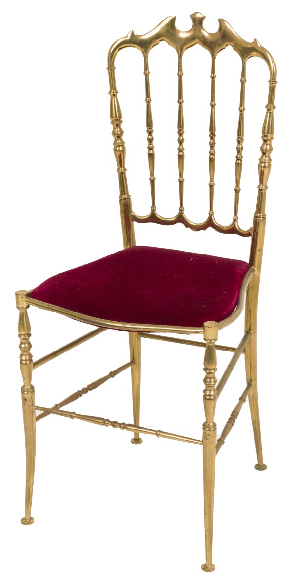 Een vintage messing chiavari stoel, Italië, ca. 1960.