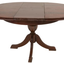 Een mahoniehouten ronde eettafel met tussenblad, Holland, 20e eeuw.