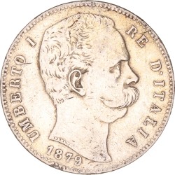 Italy. Kingdom. Umberto I. 5 Lire. 1879 R.