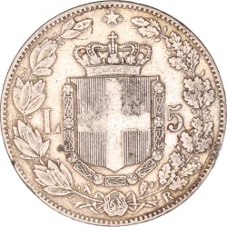 Italy. Kingdom. Umberto I. 5 Lire. 1879 R.