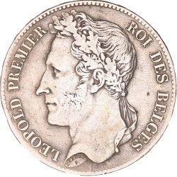 Belgium. Leopold I. 5 Francs. 1848.