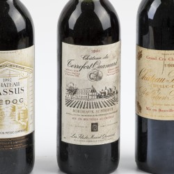 (1) Chateau Lassus - Medoc - 1992. (1) Château Branaire (Duluc - Ducru) Grand cru classé - 1988. (1) Château de Cerrefort-Quancard - 1981.