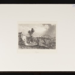 Een lot van (6) diverse lithografieën, waaronder de Slag bij Lansberg en Perugia, 19e eeuw. 