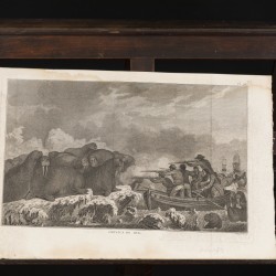 Een lot bestaande uit (3) gravures waaronder voorstelling van een mensenoffer (Tahiti), 18e eeuw.