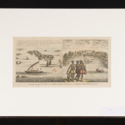 François Valentijn (1666-1727), Een lot bestaande uit (2) gravures: Het Eiland Nomuka (Rotterdam Eiland), Tonga en Amsterdam Eiland (Indische Oceaan), 1726.