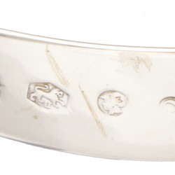 Vintage 835 zilveren bangle armband bezet met ca. 35.32 ct. tijgeroog.