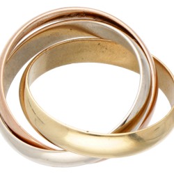 18 kt. Tricolor gouden Les Must de Cartier 'Trinity' ring.