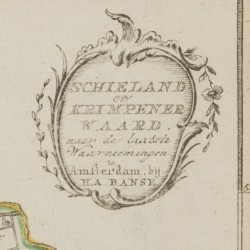 Kaart van Schieland en Krimpernerwaard, ca. 1795/97. Door A. Brouwer en Hendrik Arend Banse.