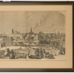 Een kavel bestaande uit een oude prent van Rotterdam èn een opticaprent van Hoedt.