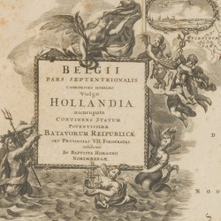 Johann Baptist Homann (1664 - 1724), Belgii pars septentrionalis communi nomine vulgo Hollandia nuncupata contines Statum Potentissimae Batavorum Reipublicae seu Provincias VII Foederatas.