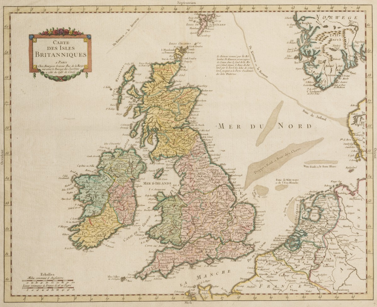 Bourgoin, P. Carte des Isles Britanniques, 1784.