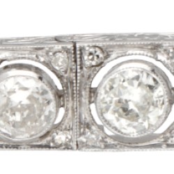 14 kt. Witgouden art deco armband bezet met ca. 1.00 ct. diamant.