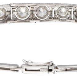 14 kt. Witgouden art deco armband bezet met ca. 1.00 ct. diamant.