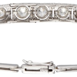 14 kt. Witgouden art deco armband bezet met ca. 1.00 ct. diamant.