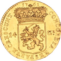 Gouden rijder van 14 gulden. 1761. Prachtig / UNC.