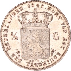 ½ gulden. Willem I. 1848. UNC.