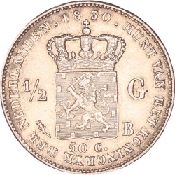 ½ gulden. Willem I. 1830/20 B. Prachtig -.