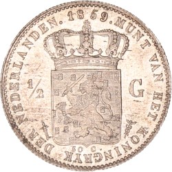 ½ gulden. Willem III. 1859/__. FDC.