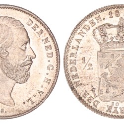 ½ gulden. Willem III. 1859/__. FDC.