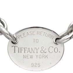 Sterling zilveren 'Please Return to Tiffany & Co.' schakelcollier.