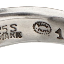 Sterling zilveren no.176 ring bezet met labradoriet door Bent Gabrielsen voor Georg Jensen.