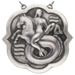 Sterling zilveren no.102 'Mermaid' collier door Georg Jensen.