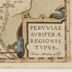 Abraham Ortelius (Antwerpen 1527 - 1598), Landkaart van Peru en Colombia - Peruviae auriferae regionis typus, 1603.